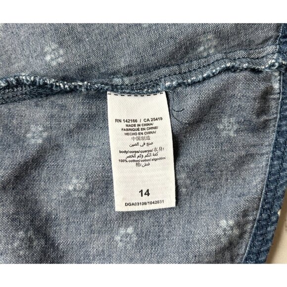 Splendid Girls Denim Floral Print Tank Top Size 14 - Picture 7 of 8